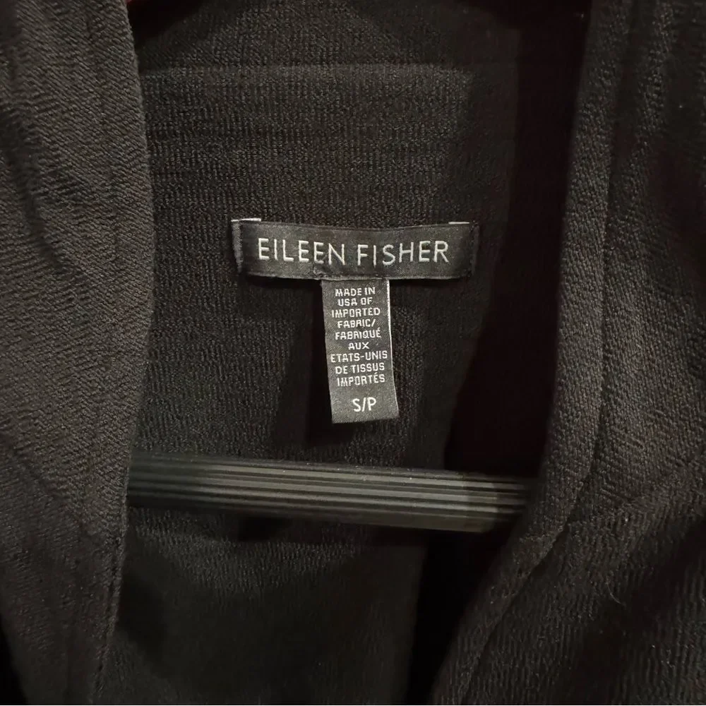 Eileen Fisher One Button Viscose Blend Washable Blazer Black S / P